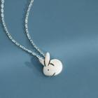 Rabbit Pendant Sterling Silver Necklace Silver - One Size