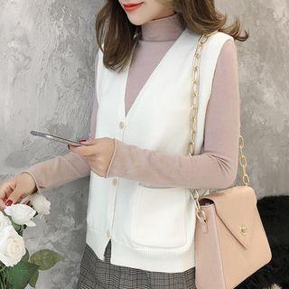 Turtleneck Knit Top / Knit Vest