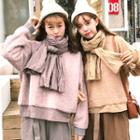 Long Sleeve Fleece Top With Scarf