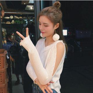 Lacing Detail V-neck Sweater