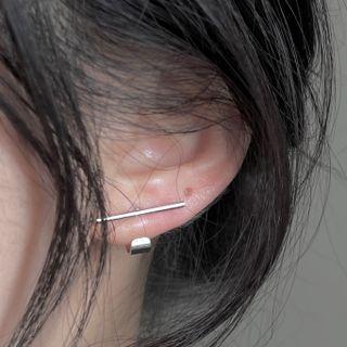 Bar Alloy Swing Earring 2398a - 1 Pair - Silver Needle - Silver - One Size