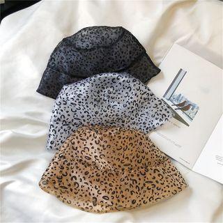 Leopard Print Mesh Bucket Hat