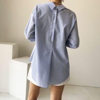 Double-sided Striped Shirt Stripes - Blue - One Size