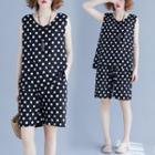 Set: Dotted Tank Top + Shorts Dot - Black - One Size