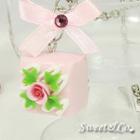 Sweet Pink Rose Chocolate Ribbon Necklace