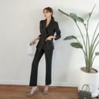 Diagonal-button Blazer & Pants Formal Set