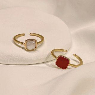 Square Alloy Open Ring