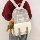 Plaid Panel Backpack / Bag Charm / Set