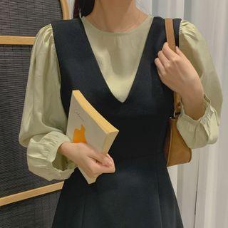 Bishop-sleeve Silky Blouse