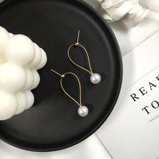 Faux Pearl Dangle Earring 1 - 1 Pair - White - One Size