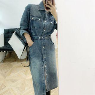 Loose-fit Over-the-knee Denim Dress