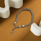 Cross Chain Bracelet 1 Piece - Silver - One Size