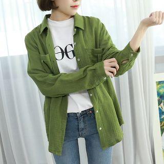 Petite Size - Long-sleeve Relaxed-fit Shirt