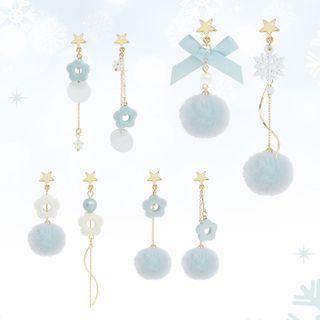 925 Sterling Silver Pom Pom Dangle Earring