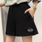 Embroidered Wide-leg Sweatshorts
