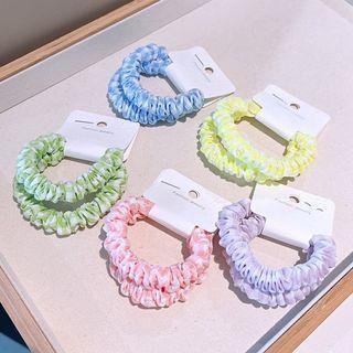 Set Of 2: Gingham Check Hair Tie