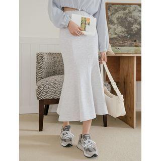 Plus Size Paneled Long Mermaid Skirt