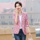 3/4-sleeve Print One-button Blazer