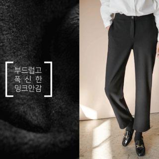 Coral-fleece Lined Straight-cut Dress Pants