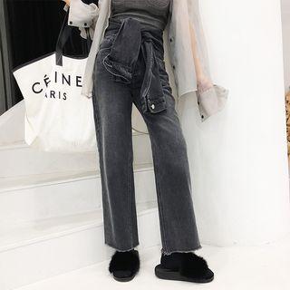 Cross Front Denim Bell-bottom Jeans