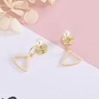 Faux-pearl Triangle Drop Earring Es965 - 1 Pair - One Size