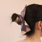 Printed Neck Scarf Khaki & Brown & Blue - One Size