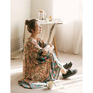 Beribboned Floral Maxi Dress