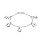 Simple Romantic Four-leafed Clover Bracelet Silver - One Size