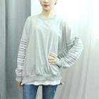 Contrast-sleeve Sweatshirt