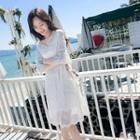 Bell-sleeve Lace Embroidered A-line Sundress