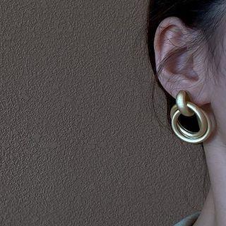 Matte Hoop Alloy Dangle Earring 1 Pair - Gold - One Size