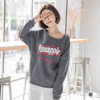 Pineapple Graphic Fleece Lined Sweatshirt
