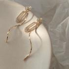 Rhinestone Oval Swirl Dangle Earring 1 Pair - As Shown In Figure - One Size