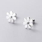 925 Sterling Silver Flower Stud Earring S925 Sterling Silver - 1 Pair - Silver - One Size