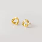 Twisted Triangle Sterling Silver Earring 1 Pair - S925 Silver - Gold - One Size