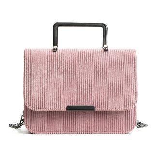 Flap Chain Corduroy Cross Bag