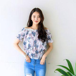 Smocked Patterned Top