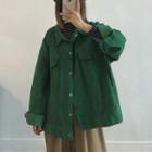 Corduroy Button Jacket Green - One Size