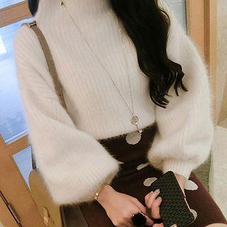 Bell Sleeve Furry Thick Sweater