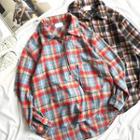 Check Zip Loose-fit Shirt