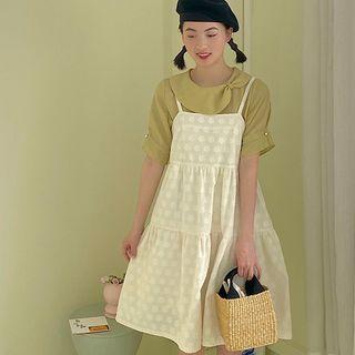 Flower Detail Pinafore Dress