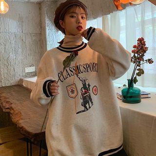 Printed Pullover Light Gray - One Size