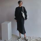 Brushed Loose-fit Pullover Dress