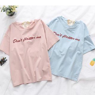 Short-sleeve Heart Lettering Top
