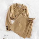 Set: Cropped Blazer + High-waist Skirt