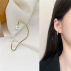 Faux Pearl Cuff Earring Single - Gold - One Size
