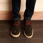 Genuine-leather Camouflage-print Chukka Boots