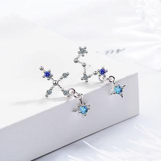 Rhinestone Star Dangle Earring 1 Pair - As Shown In Figure - One Size