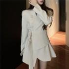 Buckled Double-breasted Blazer Dress