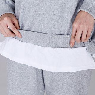 Layered-hem Colored Cotton Sweatshirt
